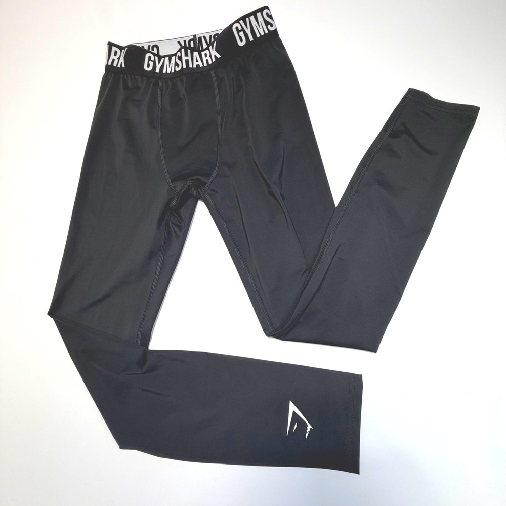 Gymshark Men's‎ Compression Tights S Black Logo Base Layer Running Training